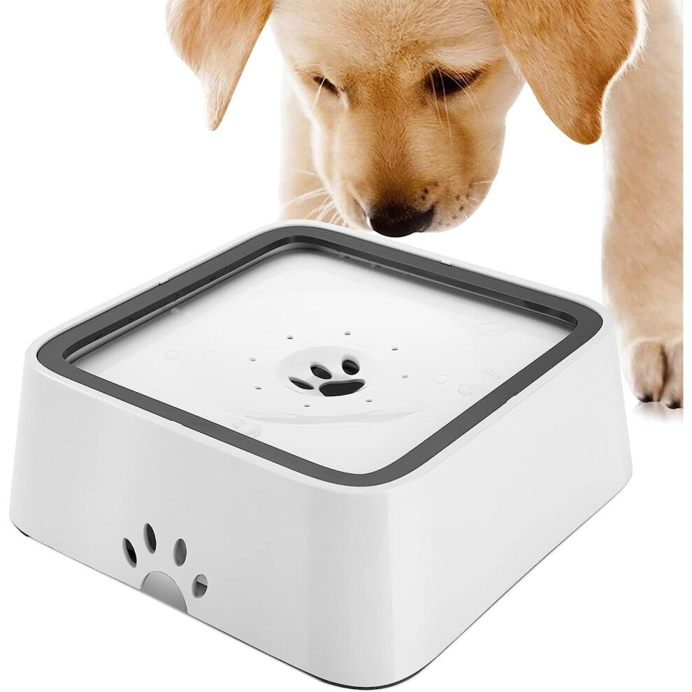 Floating Cat Dog Water Bowl with Filters, Anti-Overflow Cat Water Bowl Vehicle Slow Dispenser Non-Slip ABS Pet Water Fountain 2L