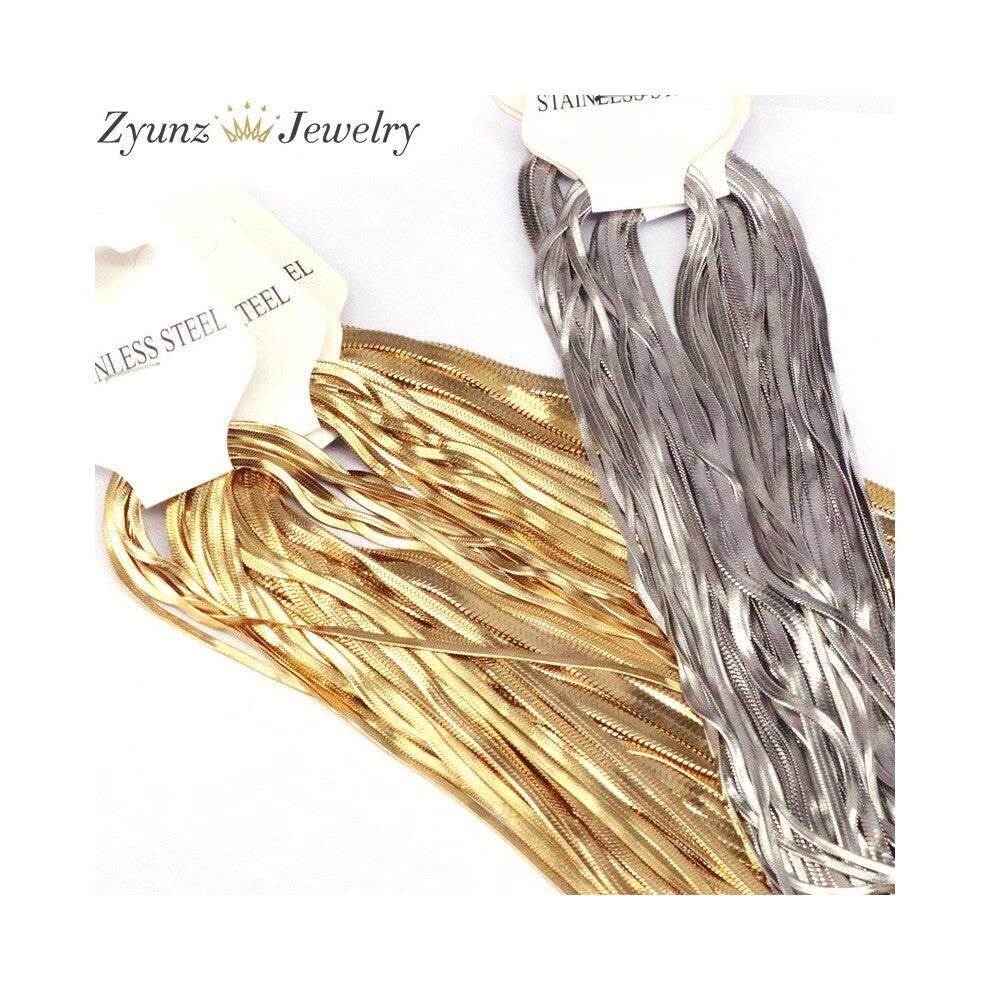 10PCS, Stainless Steel chain necklace accessories jewelry for women silver snake chain necklace size