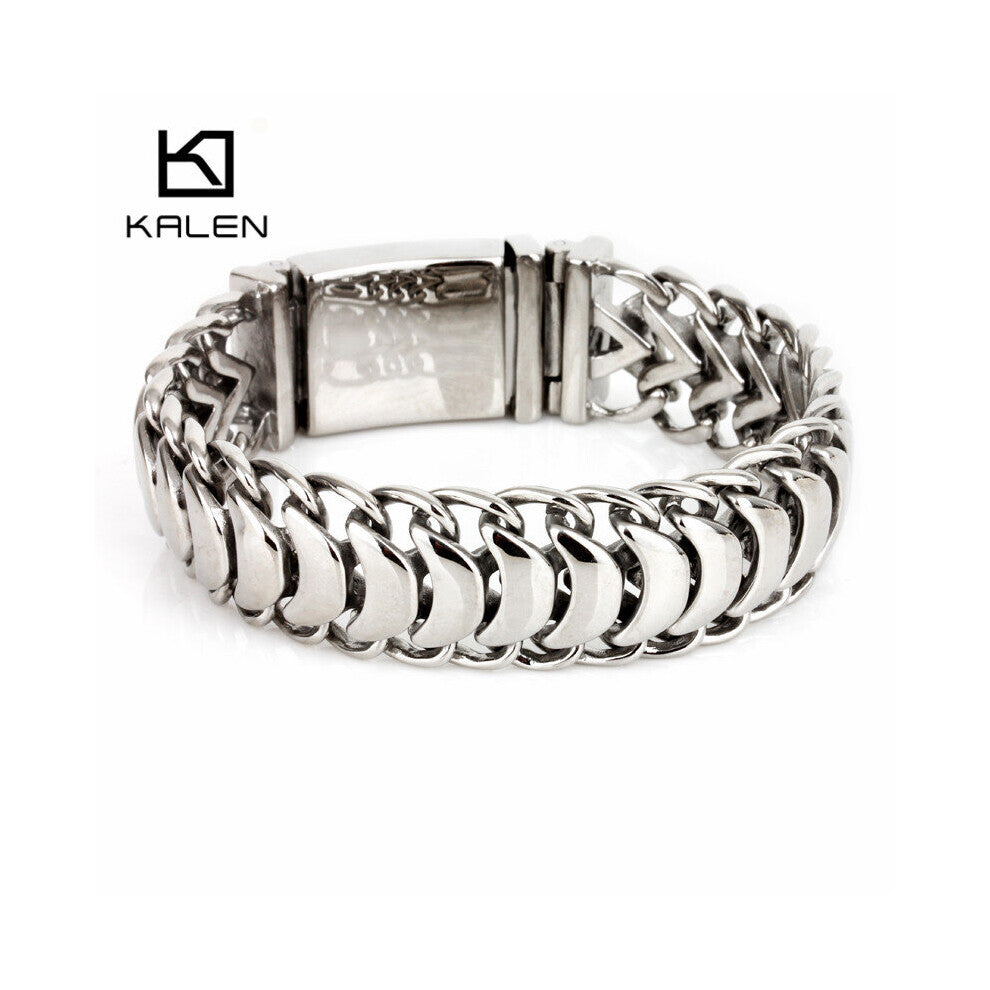 High Polished Bracelets Stainless Steel Bike Link Chain Bike Chain Bracelets Male Accessories