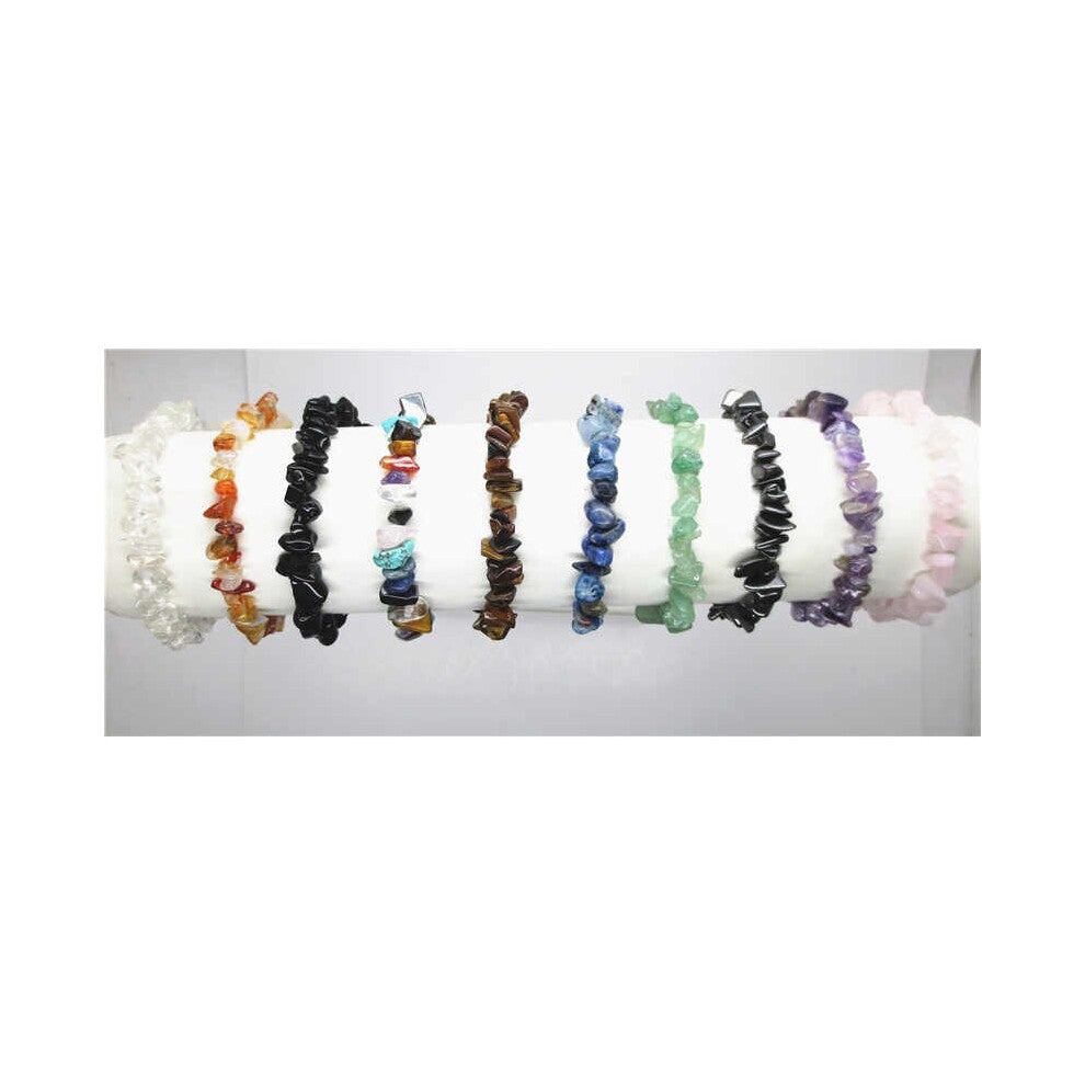 24pcslot 5~8mm Natural Chip Stone Bracelets Gem stone Beaded Stretch Bracelet Jewelry