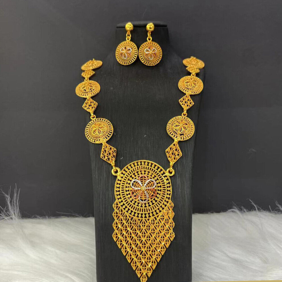 Wando Dubai Jewelry Set For Women Necklace-Earrings Jewelry Sets For Women Ethiopian Engagement