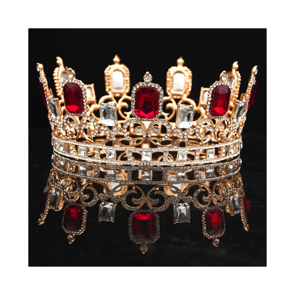 Vintage Baroque Crystal Big Tiaras and Crowns Bridal Wedding Hair Jewelry Ornament Queen King Wedding Jewelry Accessories