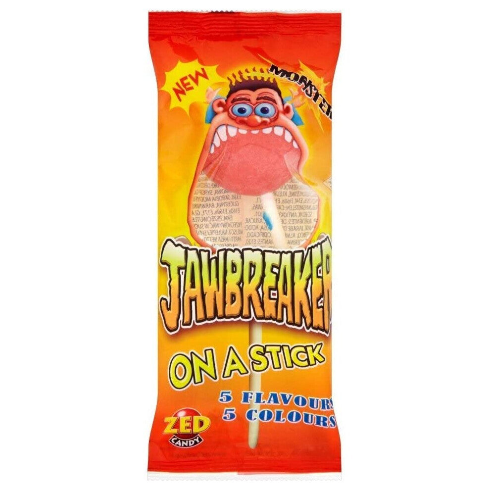 Zed Candy Monster Jawbreaker On A Stick 60g ( Pack of 20 )
