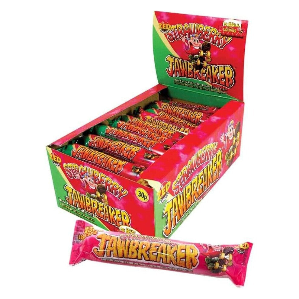 Zed Candy Strawberry Jawbreaker 6 Ball Pack 49.5g ( Pack of 24 )