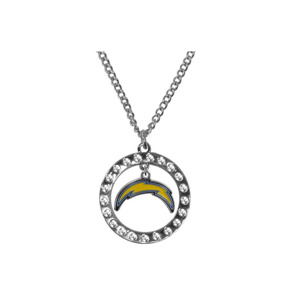 Siskiyou FLNR040 Female NFL Los Angeles Chargers Rhinestone Hoop Necklaces
