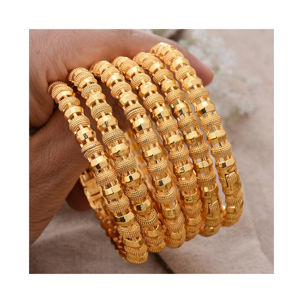 6Pcs-lot Nigerian Wedding African Costume Bangles Dubai Charm Bangles&Bracelets For Women Party Gift