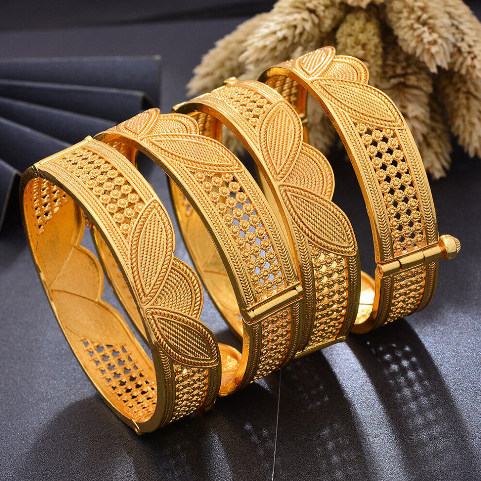 Ethiopia 24k Plated Dubai Bangles For Women African Party Wedding Bangles&Bracelets