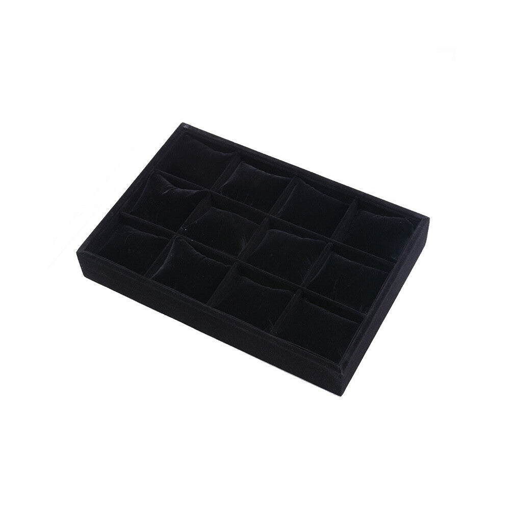 12Grid Large Capacity Velvet Watch Box Jewelry Display Storage Box OrganizerRectangular Jewelry Storage Box Bracket Accessories