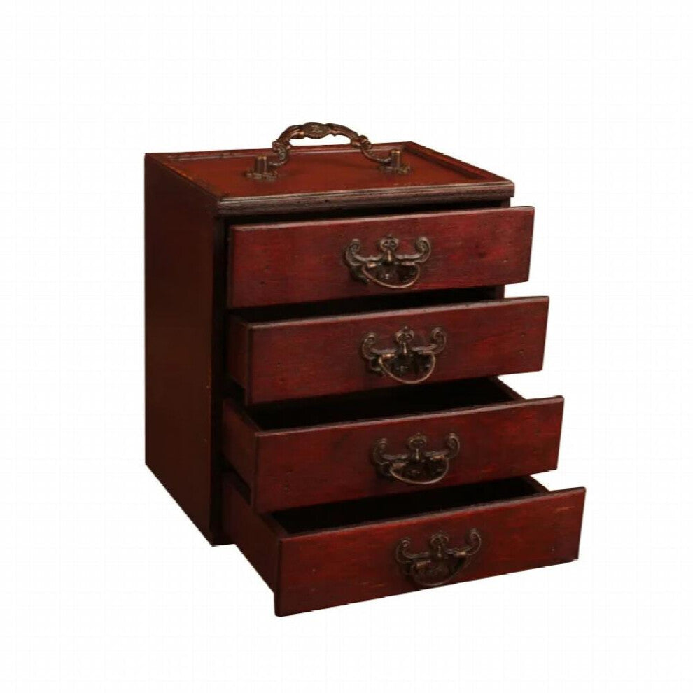 Vintage Layer Jewelry Storage Box Wood Nordic Large Retro Desktop Jewelry Storage Box Case Earrings Display Bed Gift Ideas