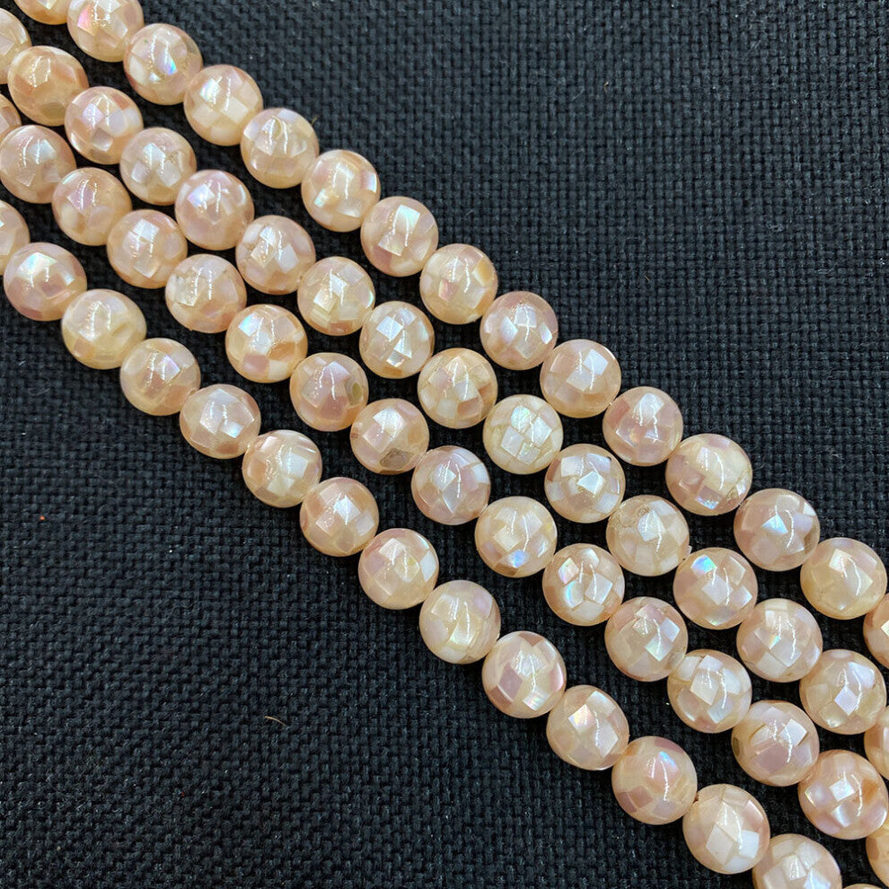 (A White-10mm 1 string 10mm) Five-color Shell Beads Necklace Bracelet Jewelry Accessories Production Men and Women