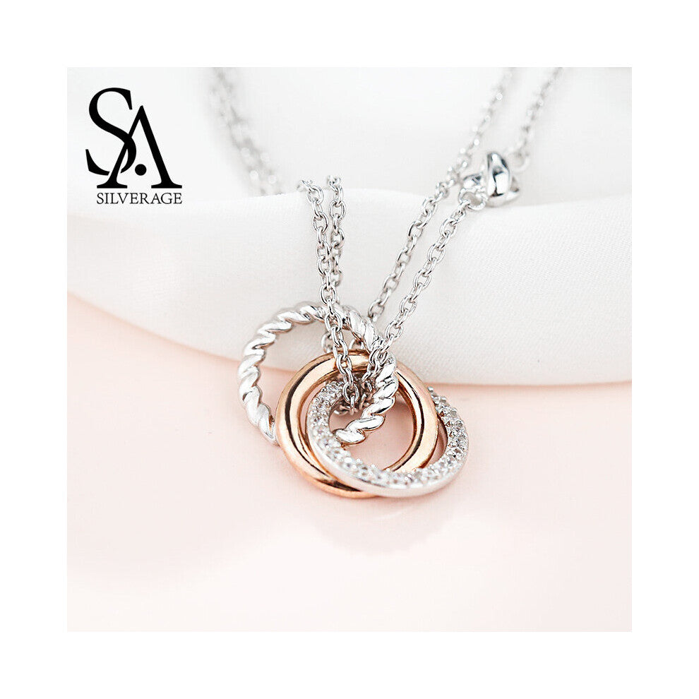 925 Sterling Silver Long Necklaces Pendants for Women Rose Fine Jewelry 925 Silver Maxi Chokers Necklace