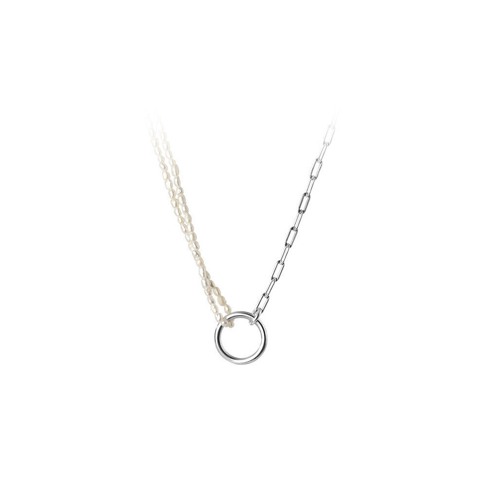 Real 925 Sterling Silver Hollow Round Baroque Pearl Choker Necklace For Women Bohemian Fine Jewelry Accessories Summer