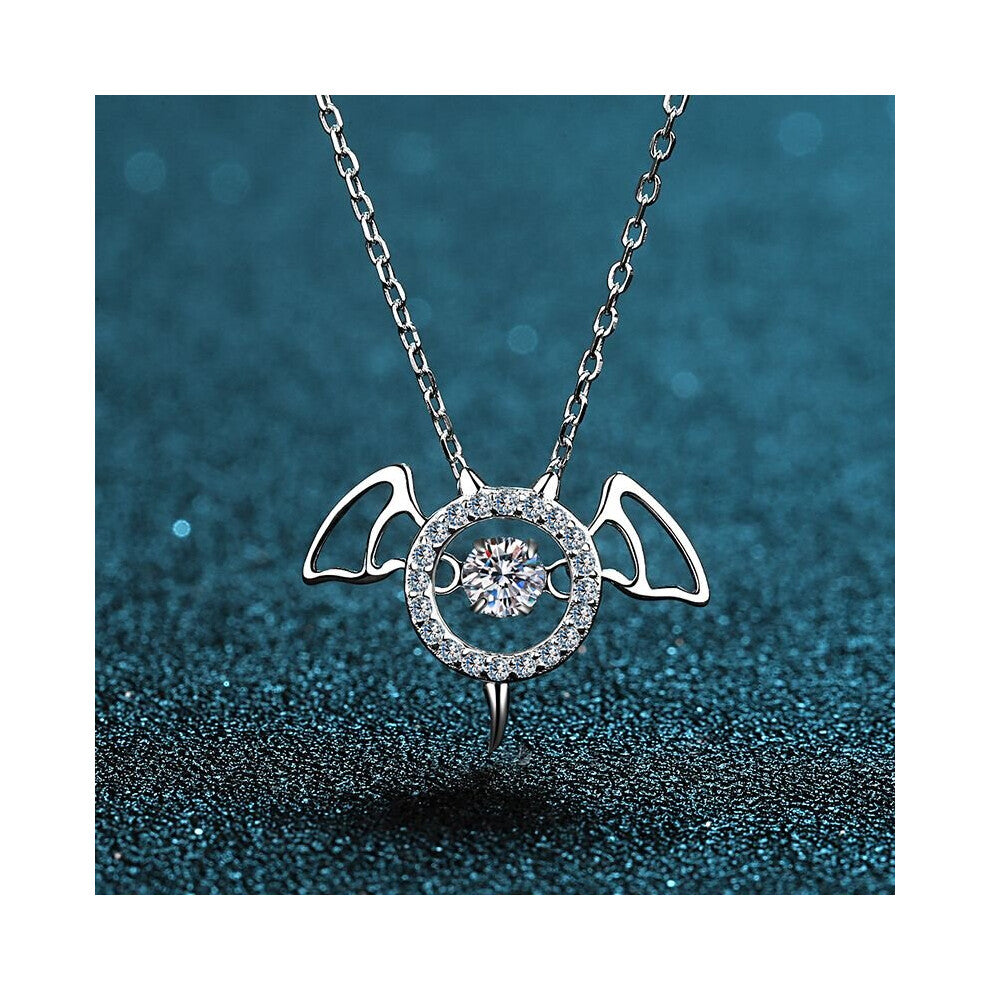 Passed Diamond Test Excellent Moissanite Devil 925 Sterling Silver Perfect Cut 0.3ct Gem necklacet Women Jewelry