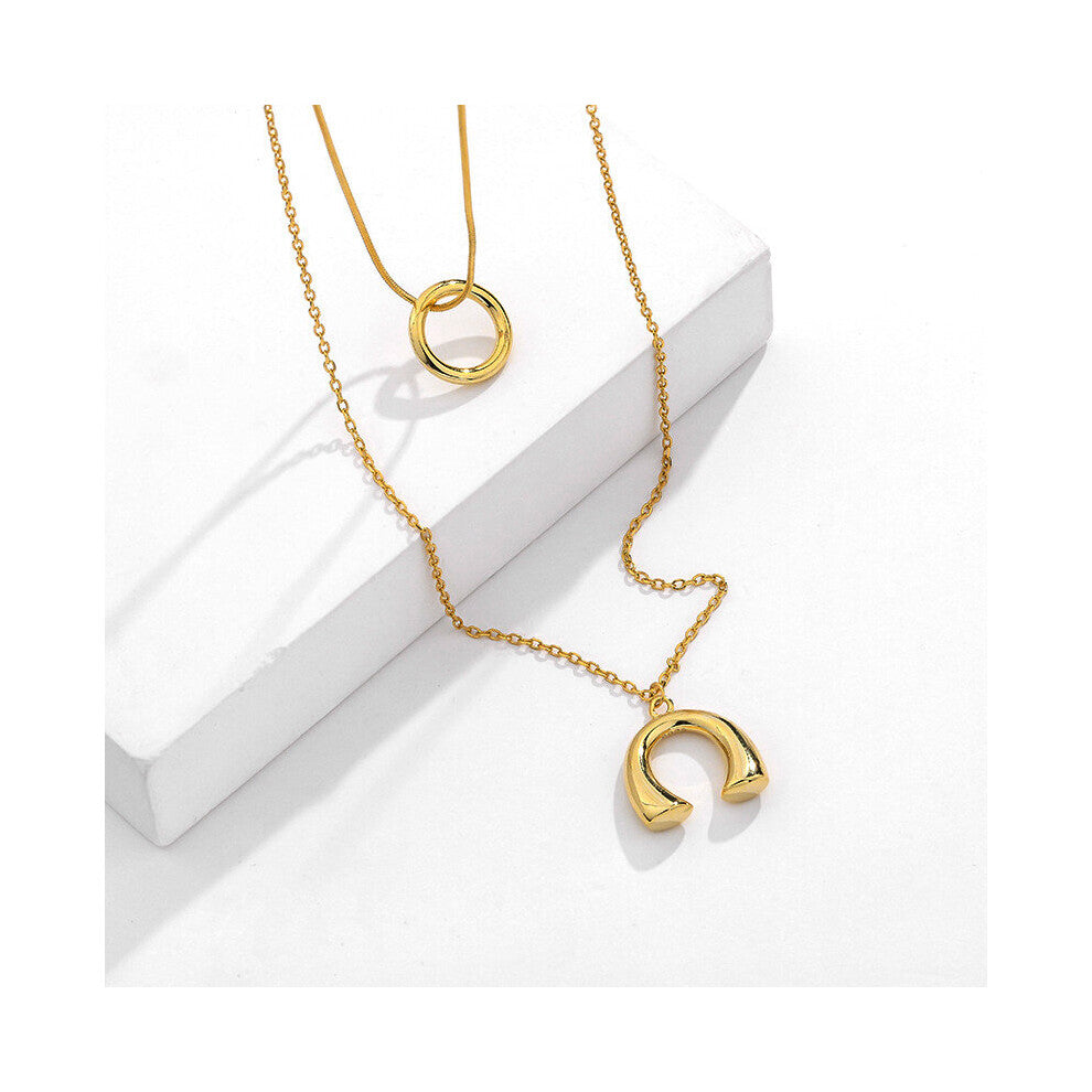 925 Sterling Silver Light Snake Bone Chain Double Necklace Glossy Texture Stacking Necklace Pendant For