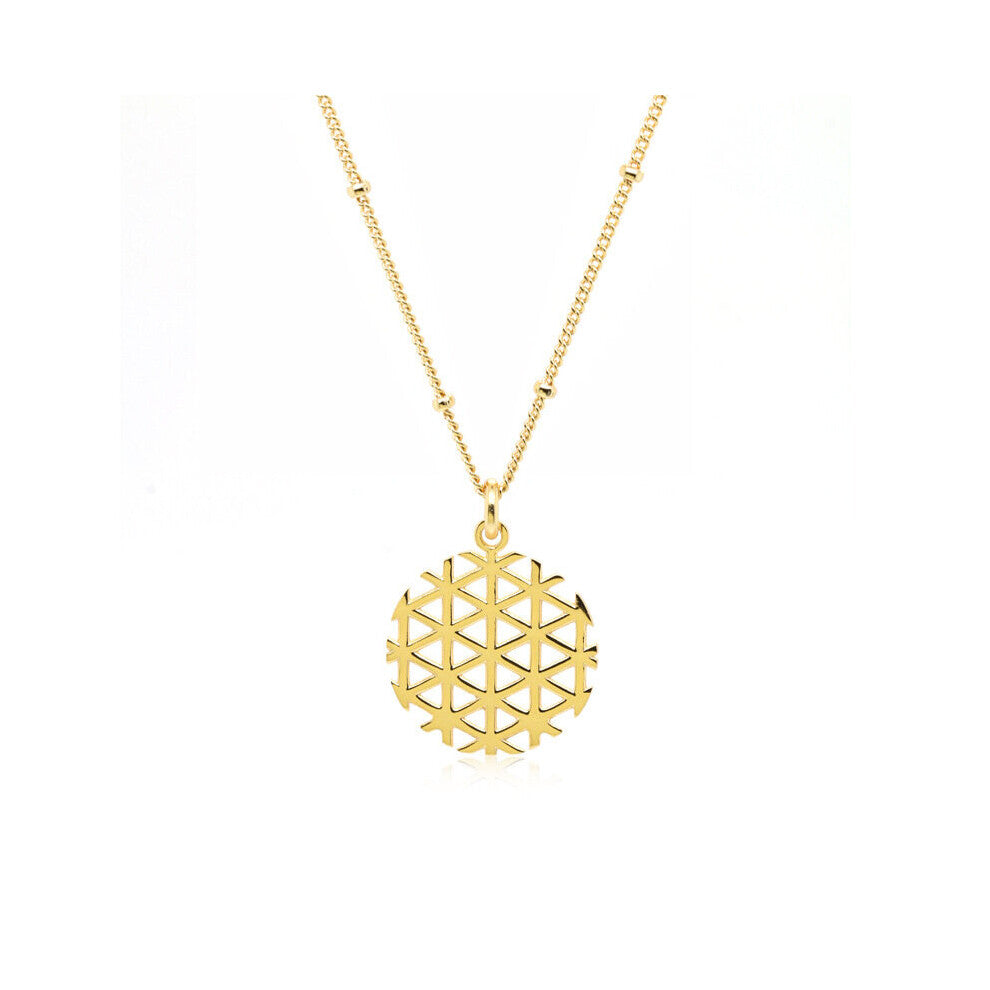 Solid 925 Sterling Silver Hollow Cross Pendant Necklace No Zircon Waffle Cookies Ball Chain for Women Gift Jewelry