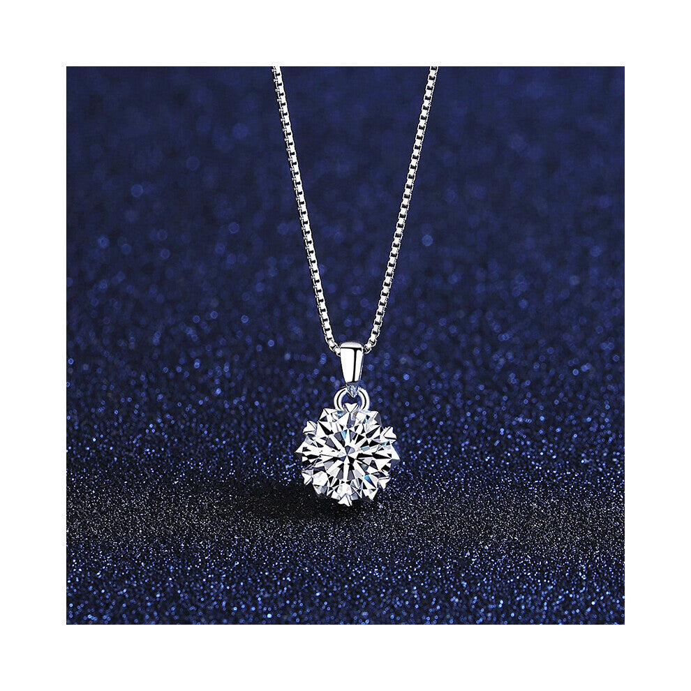 1ct Single Moissanite-Pendant-Necklace Small Heart Real 925 Sterling Silver Fine Jewelry for Women Wedding Kolye MSN-002