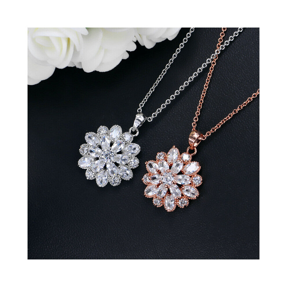 CET02 Classic Style With Crystal Pendant Snowflake Necklace High Accessories for women jewelry
