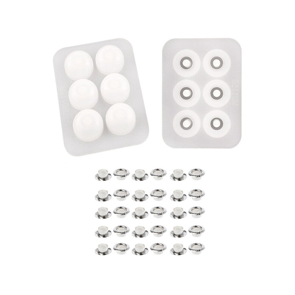 Beads Molds 30 PCS Silver Washers Silicone Molds with Hole Jewelry Making Epoxy Resin Molds for Earrings Pendants