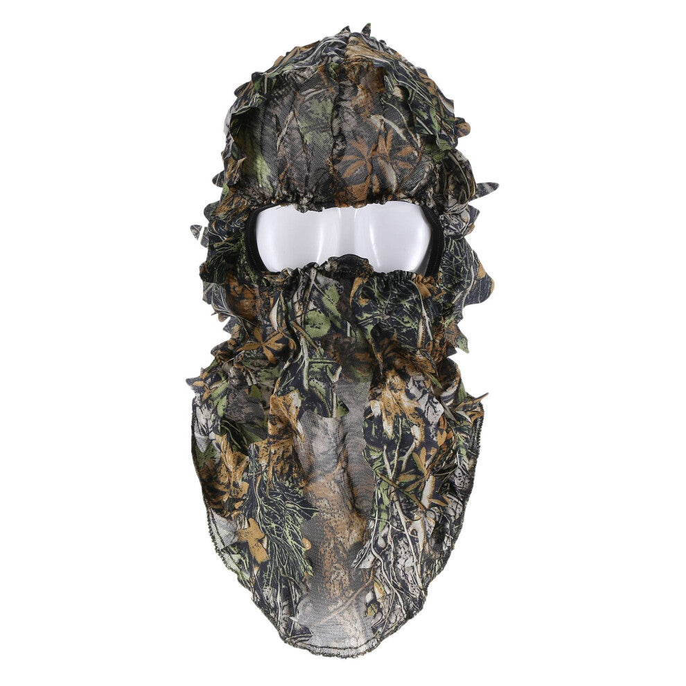 Camouflage Leafy 3D Face Mask Hood Outdoor Fishing Camo Hat