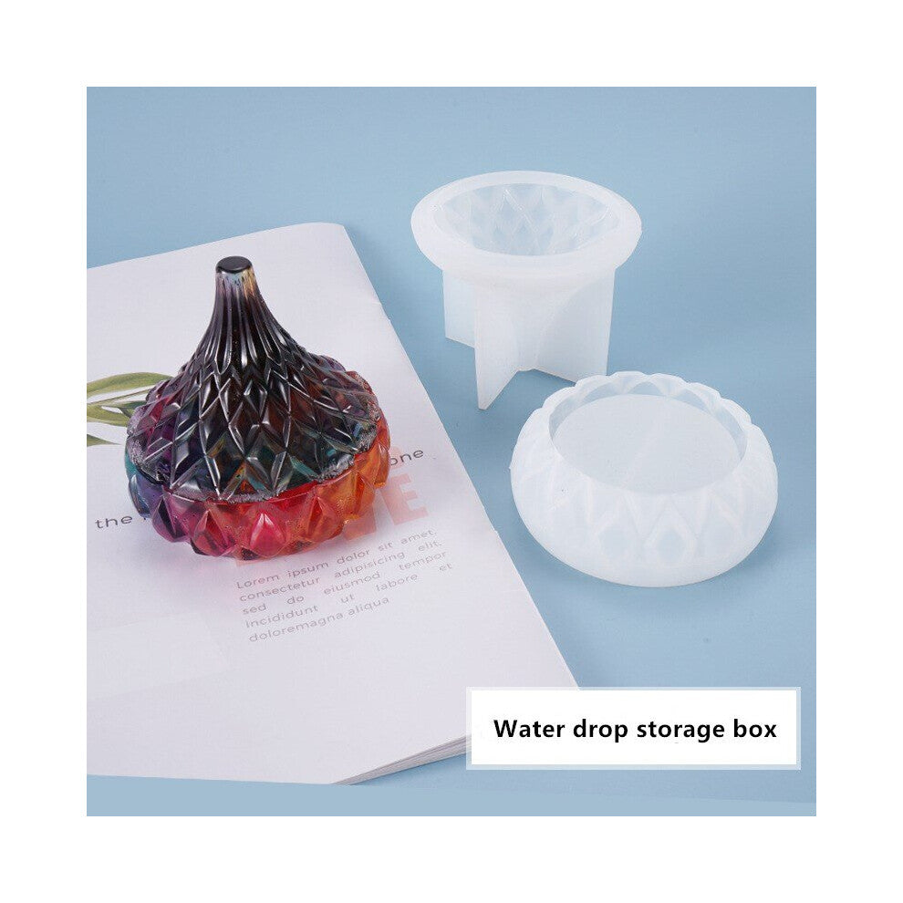 DIY Crystal Resin Epoxy Mold Water Drop Storage Box Jewelry Storage Tank Swing Table Decoration Silicone Mold
