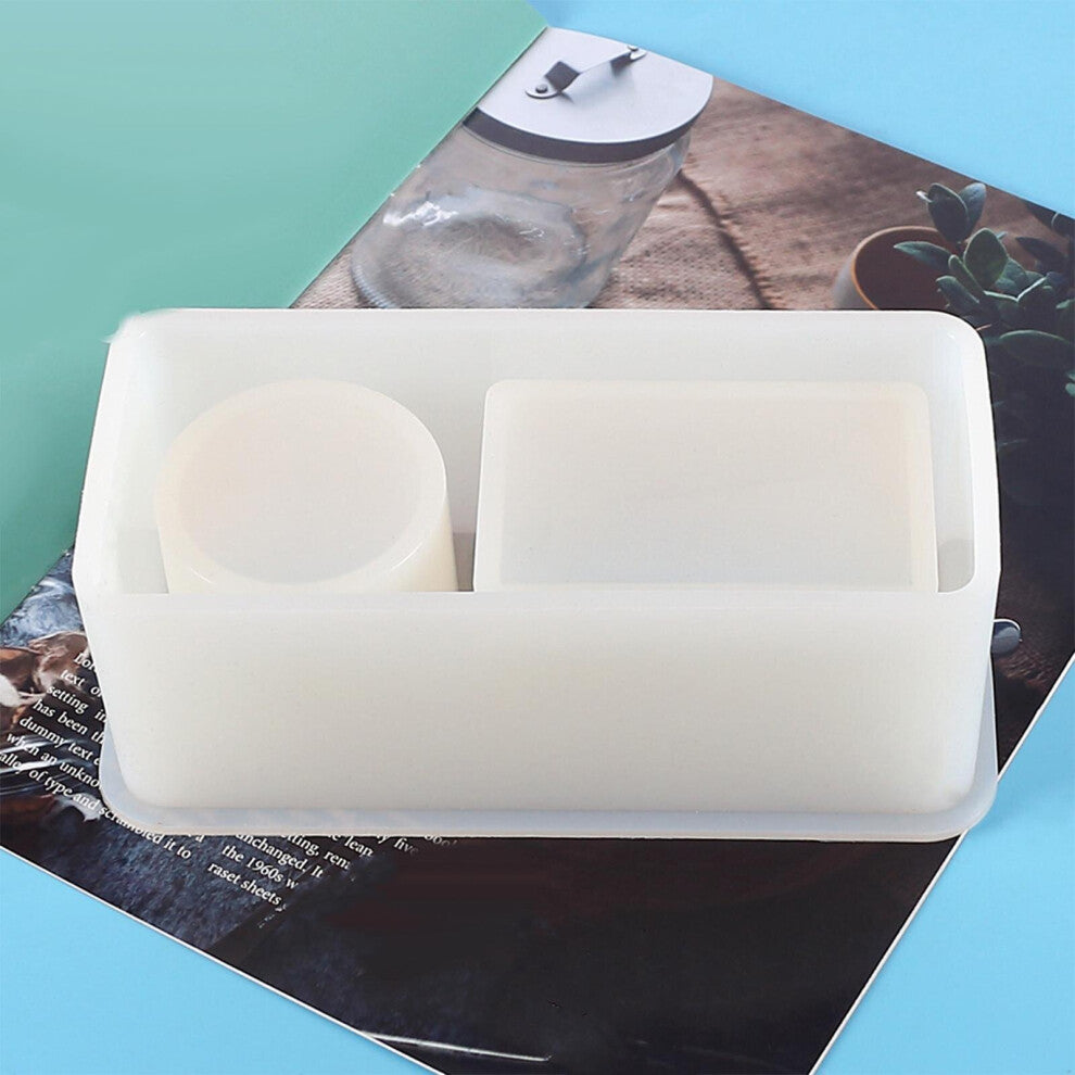 Silicone Mold Round Square Organizer Storage DIY Jewelry 1PC Pen Silicone Mold Makeup Brush Holder Craft Casting Tools