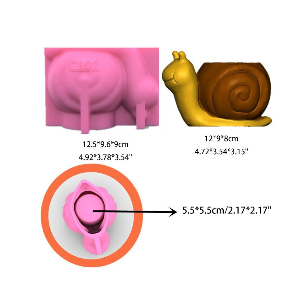 Concrete Silicone Flower Pot Mold 3D Snails Succulent Cement Plaster Mould Soap Candle Mold Office Home Desktop Decor