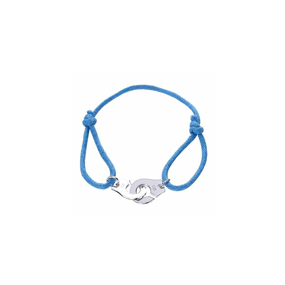 Jewelry 925 Sterling Silver Handcuff Bracelet For Men With Coton Menottes Adjustable Bracelet Pulseiras