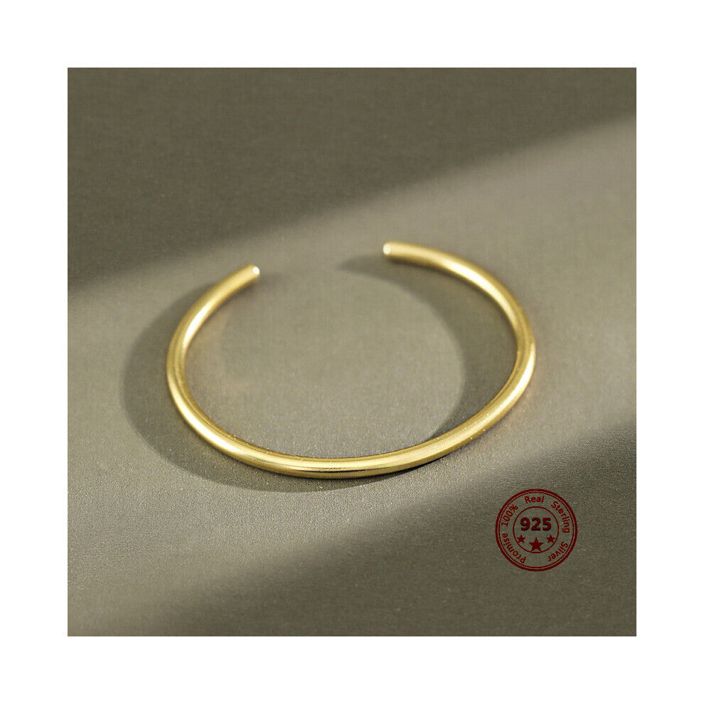 990 Sterling Silver Jewelry Glossy Female Bracelet Open Wild Minimalism INS Style Hand Accessories