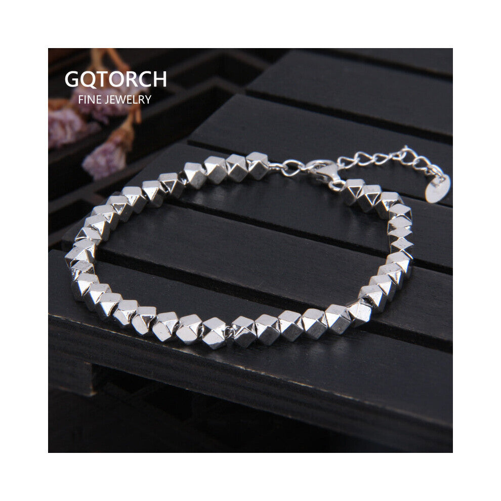 925 Sterling Silver Women Rhombus Bracelet Geometric Hand Accessories Girlfriends Party Jewelry Gift