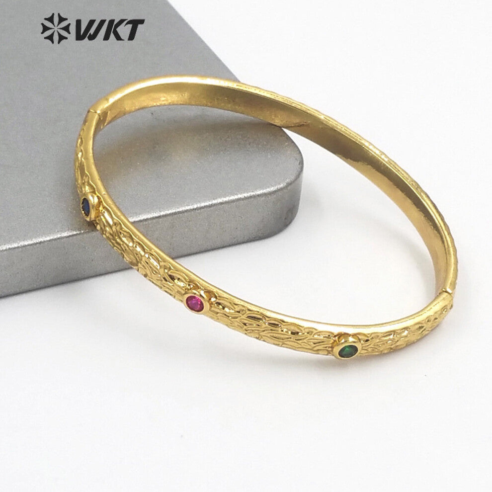 WT-B619 bangle accessories natural gemstone bangle for party gold-plate bangle party hot