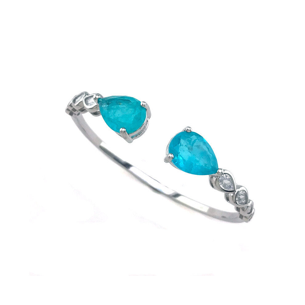 CSJ Paraiba Tourmaline Bangle Created Zultanite Oval 10*14mm Wedding Bracelete for Women Birthday Jewelry Gift