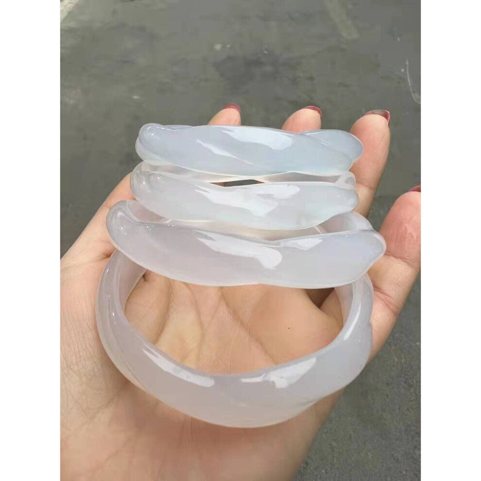 100% Natural real jade banglest Hand carved twist Chalcedony Bangle Fine Jade Jewelry Accessories Bracelet