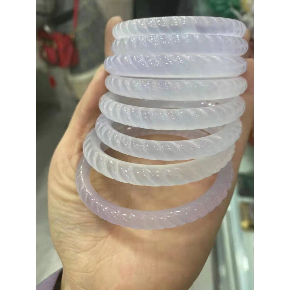Jewelry Screw pattern ice Agate Bangle High qualityChalcedony Bracelet Boutique Women Bangle Accessories Gift