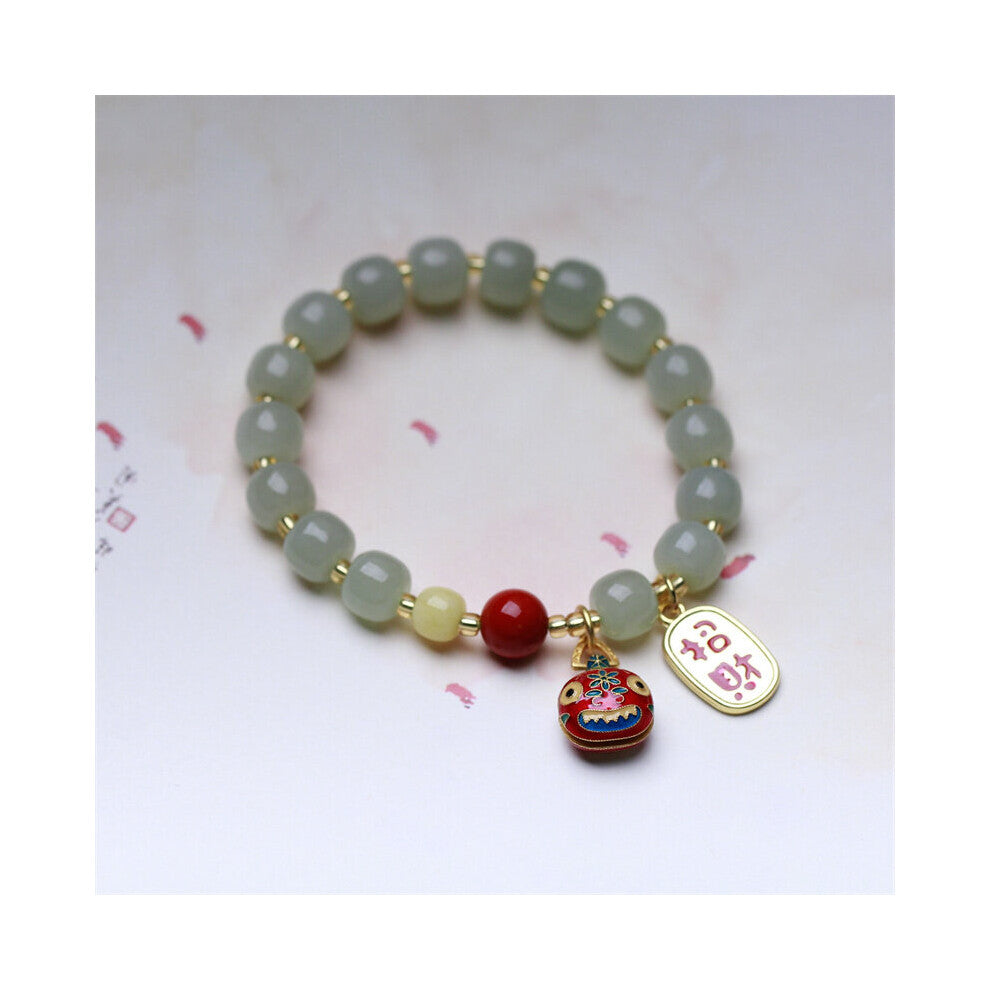 Hot Selling Natural Hand-carved Jade Swallowing Golden Beast Bracelet Accessories Jewelry Bangles Men Women Lucky