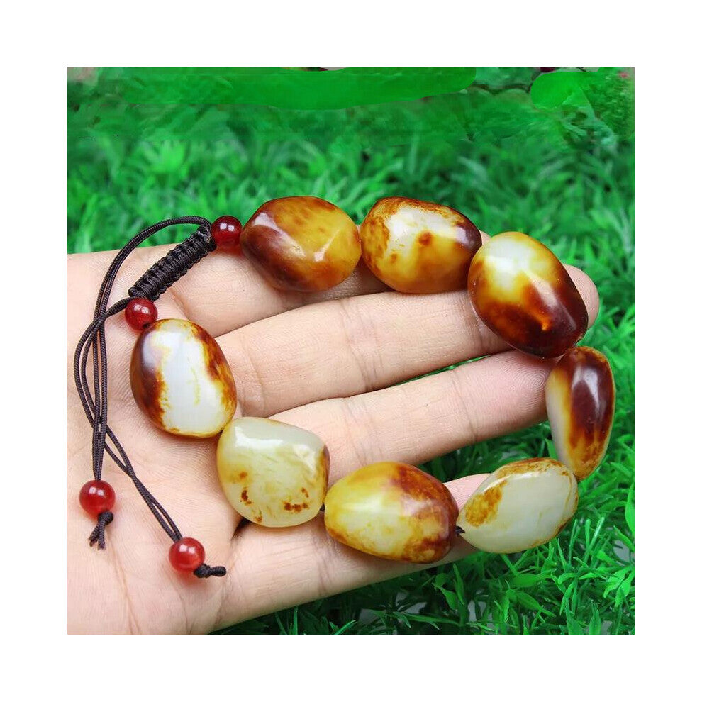 Hot Selling Natural Hetian Jade Irregular Bead Bracelet Jewelry Bracelet for Women Men Accessories Gift