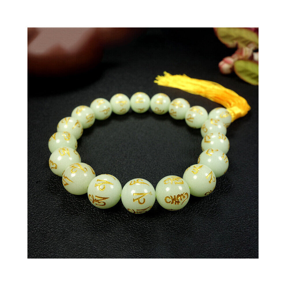Hot Selling Natural Luminous Buddha Bead Bracelet Charm Jewellery Hand-Carved Bracelet for Women Men Accessories 18mm