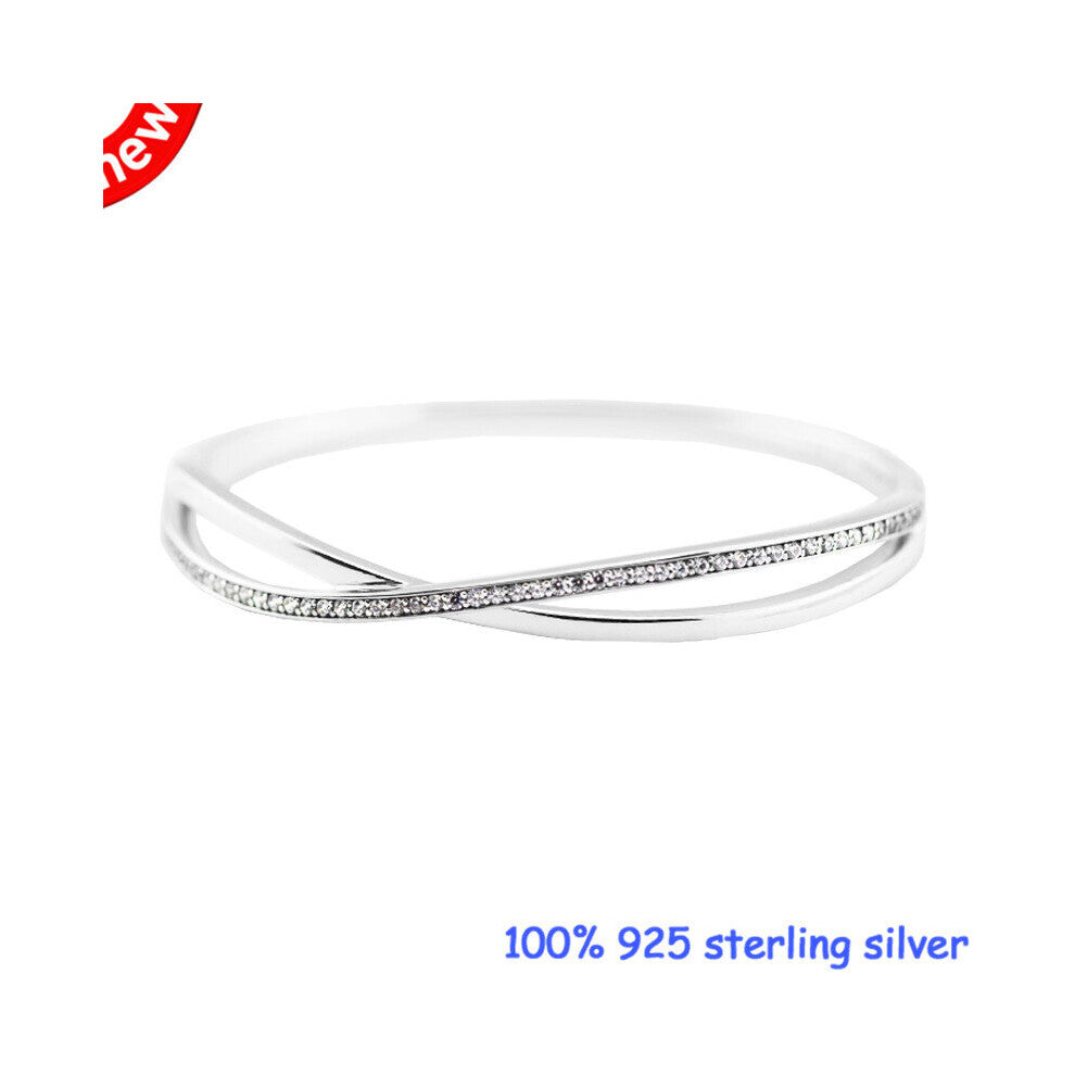 Bracelet Sterling-Silver-Jewelry Entwined BangleS & Bracelets for Women Jewelry Pulseira Masculina Feminina Silver 925