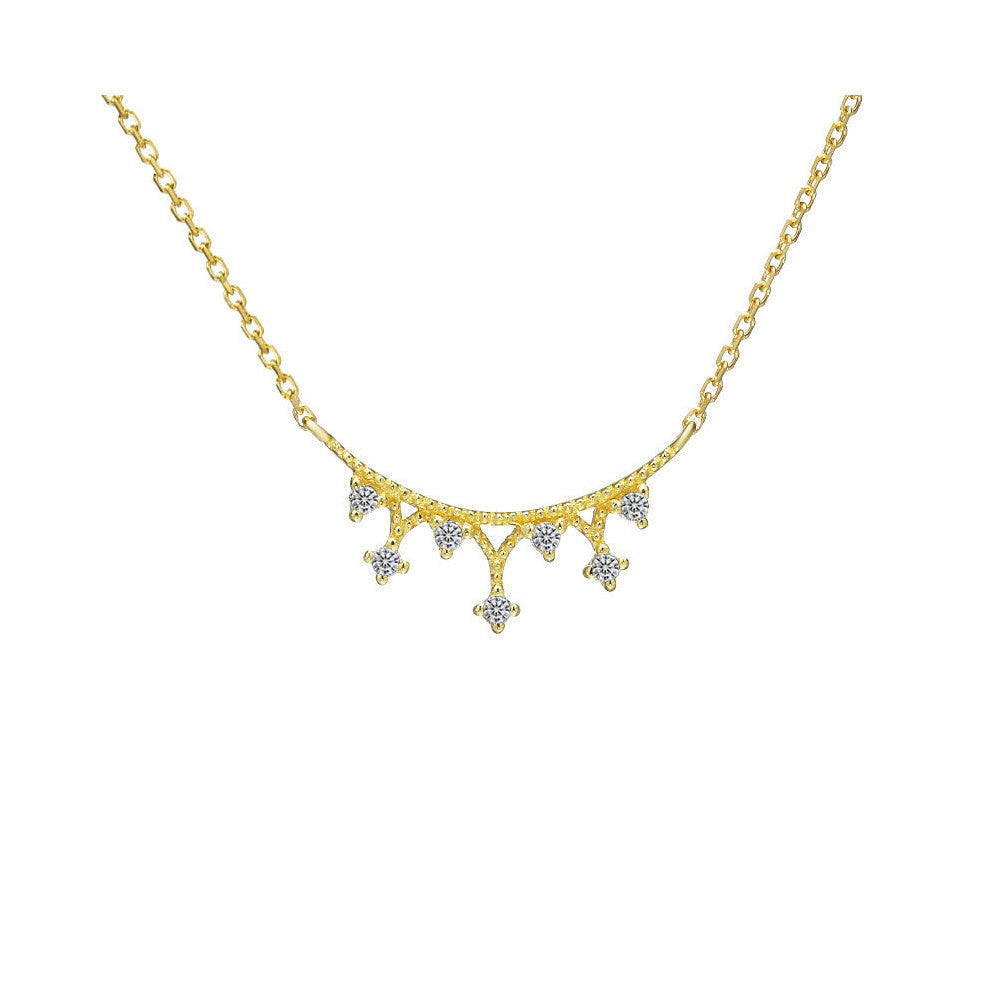 light jewelry contracted Seven-Star zircon necklace women s925 pure silver collar sets of chains jewelry Accessories