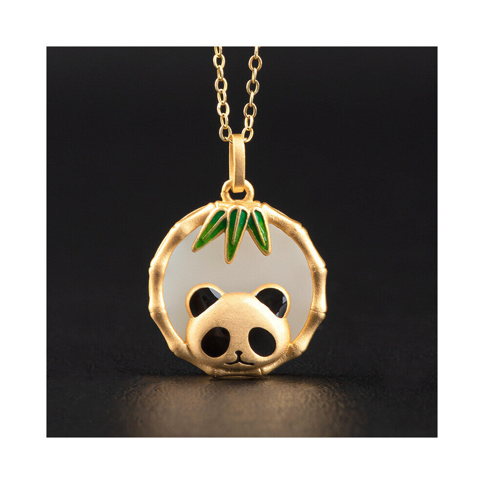 Hot Selling Natural Hetian Jade Jade Panda Necklace Charm Jewellery Carved Pendant for Women Men Accessories
