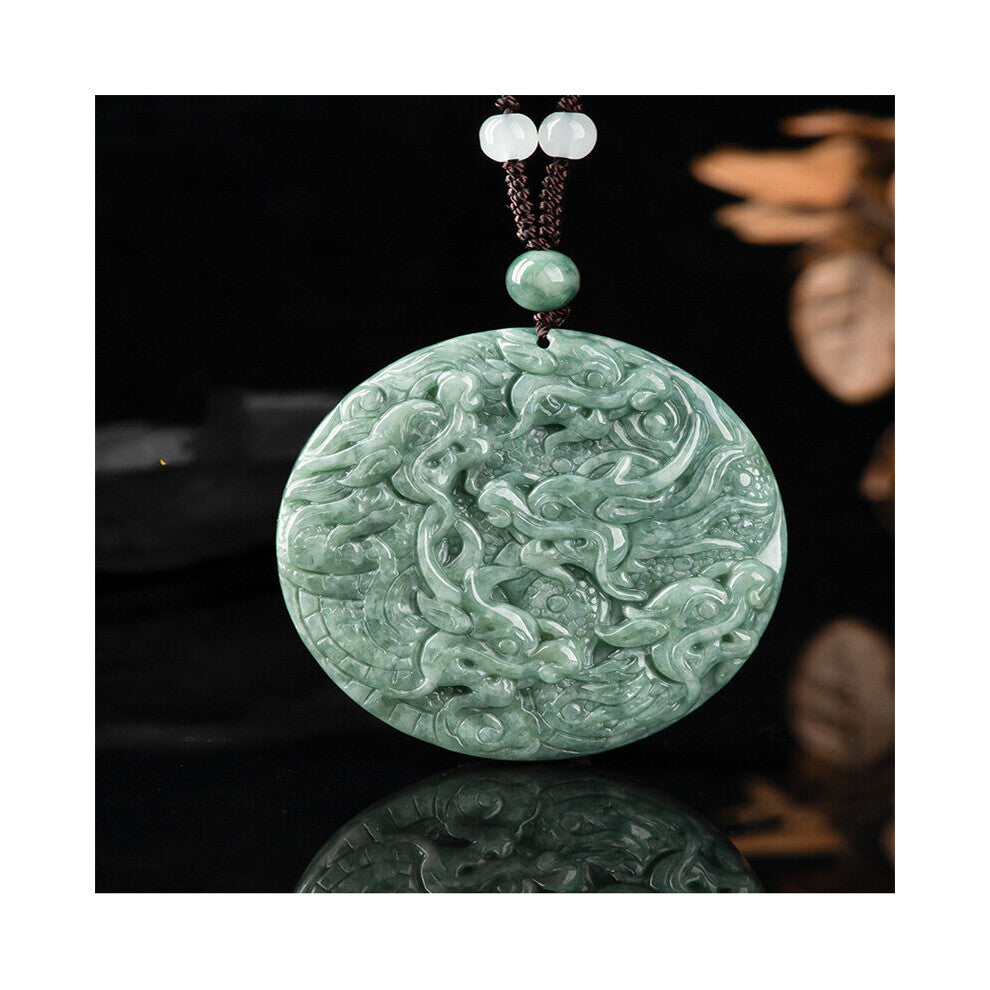 Hot Selling Natural Hand-carve Jade Kowloon Shelter Dragon Necklace Pendant Jewelry Accessories MenWomen LuckGifts