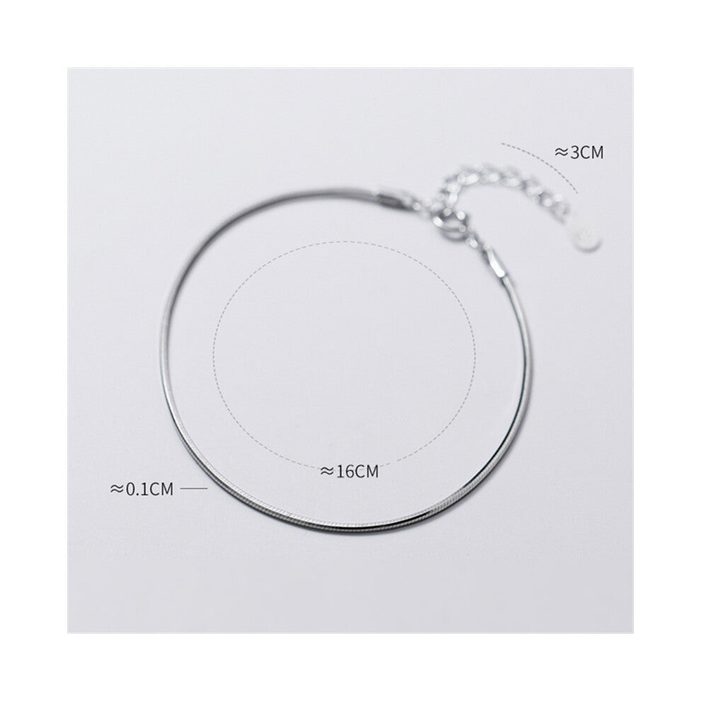 925 Sterling Silver Glossy Snake Bone Chain Bracelets For Women Statement European Hip Hop Jewelry Gift