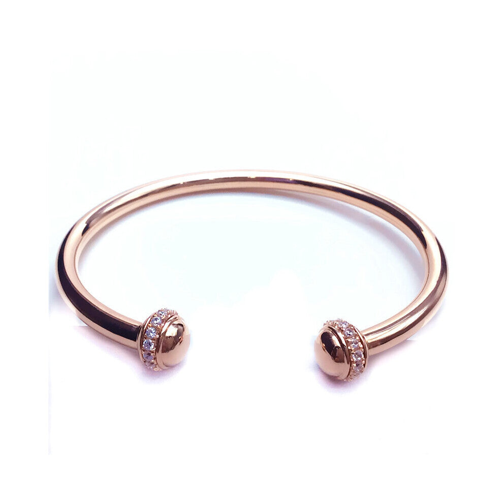 Classic 585 Purple Plated 14K Rose Inlaid Crystal Glossy Bracelet For Women Charm Hip Hop Party Jewelry