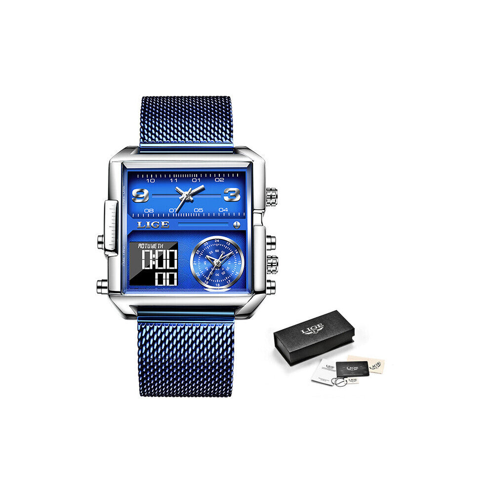 Digital Watches Mens Top Waterproof Square Wrist Watch Men Quartz Military Sports Watch Relogio Masculino