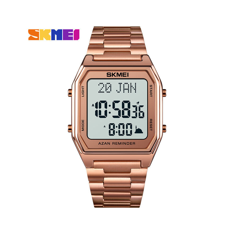 Muslim Digital Watch for Prayer Qibla Compass Hijri Calendar Quran Bookmark City Men Azan Watches Islamic Wristband Montre