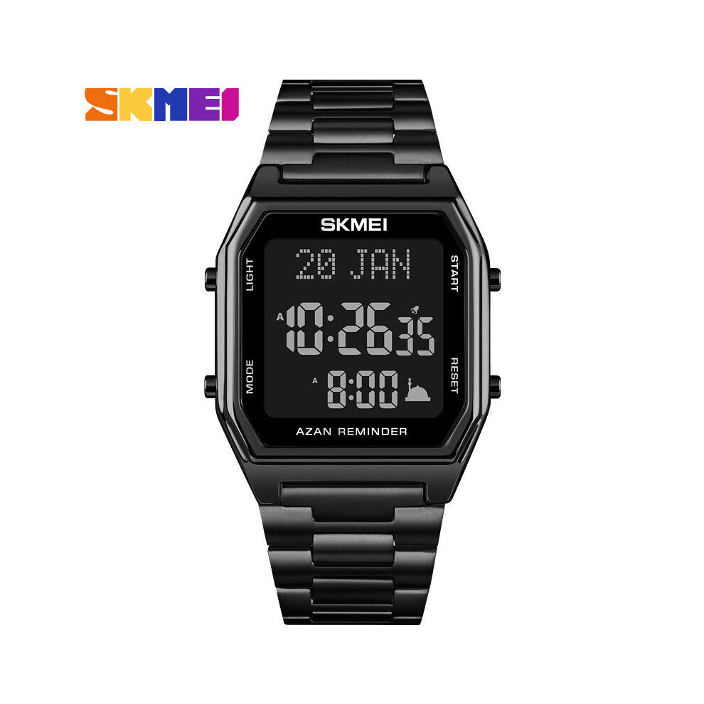 Qibla Muslim LED Watches Men Watch Direction Bookmark Digital Mens Wristwatches City Data Male Watches relogio masculino