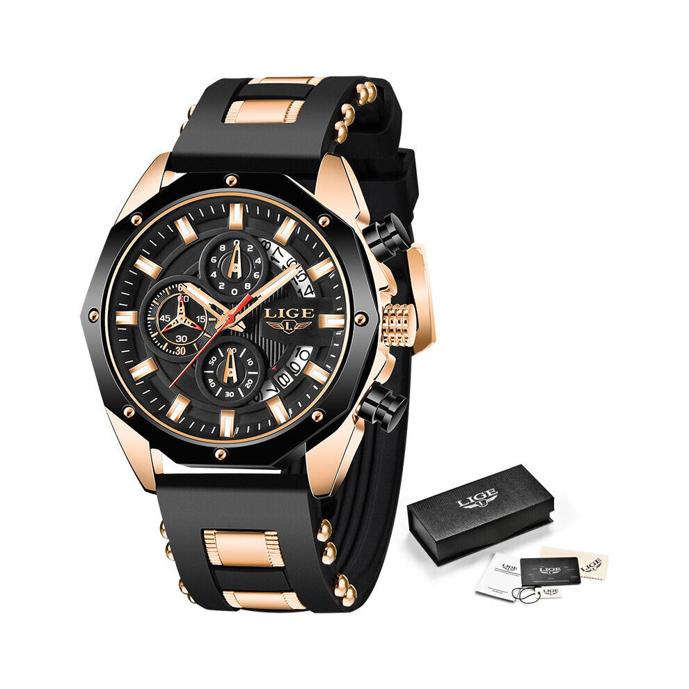 Top Quartz Men Watches Casual Sport Military Silicagel Wristwatch Waterproof Chronograph Watch for Men