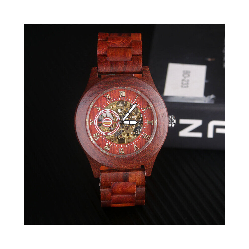 Personality Creative Wooden Watch For Men Vintage Military Mechanical Automatic Wood Grain Watch reloj relogio rel?gio