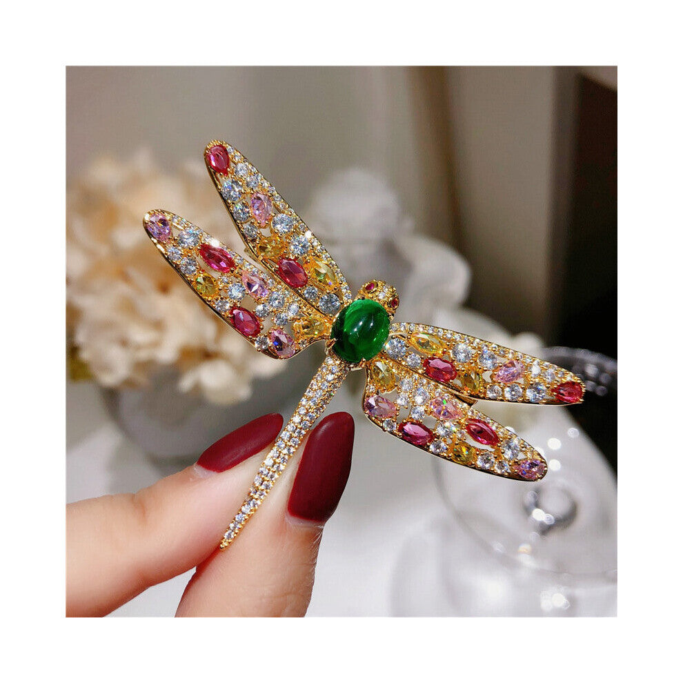Brooches For Women Jewelry Colorful Dragonfly Retro Style Sweater Cardigan Clip Chain Brooches Fine Jewelry Drop
