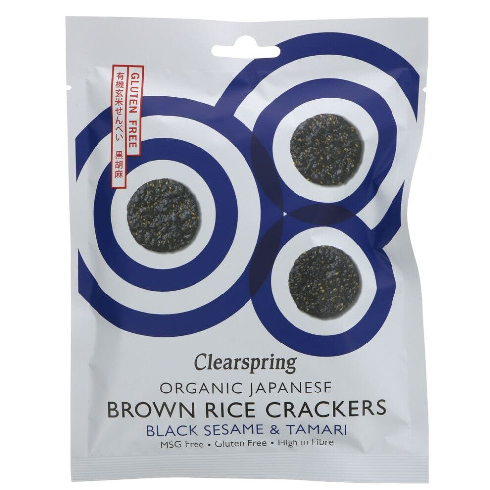 Clearspring Brown Rice Crackers-Blk Sesame 40g ( pack of 12 )