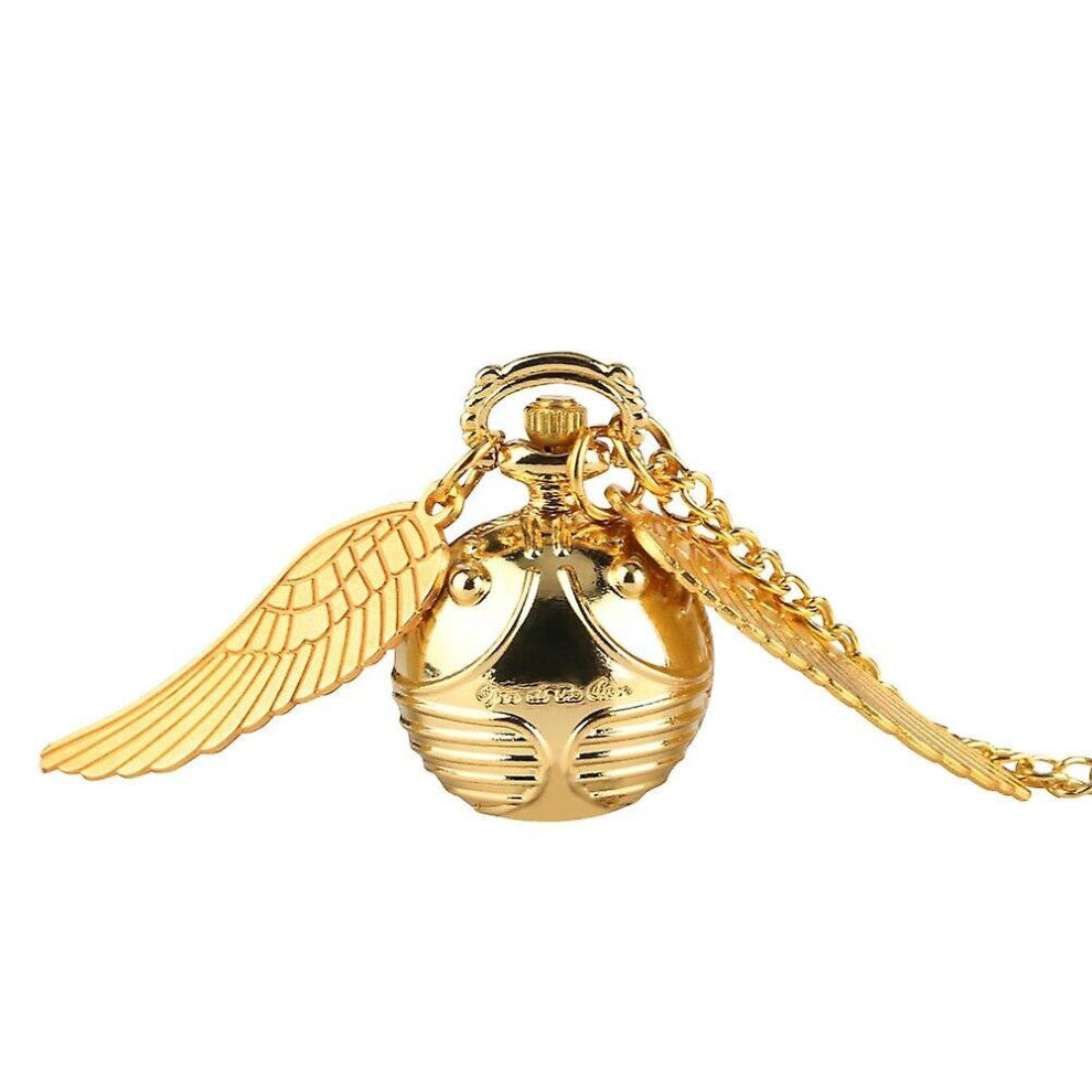 Harry Potter Golden Wings Snitch Action Toys Watch Quartz Watch Necklace Quidditch Balls Snitch Toy Fly Thief Clocks